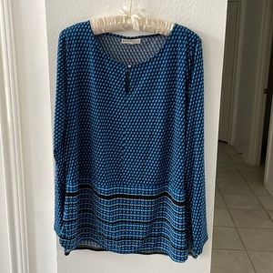 Blue patterned blouse